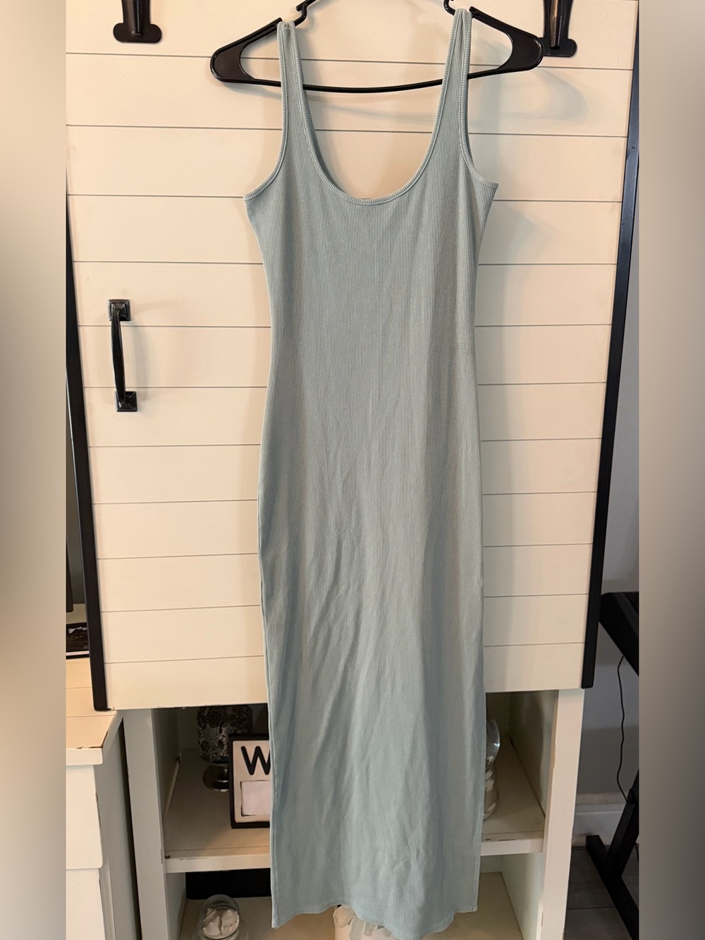 Heart & Hips Sage Green Ribbed Maxi Tank Dress
